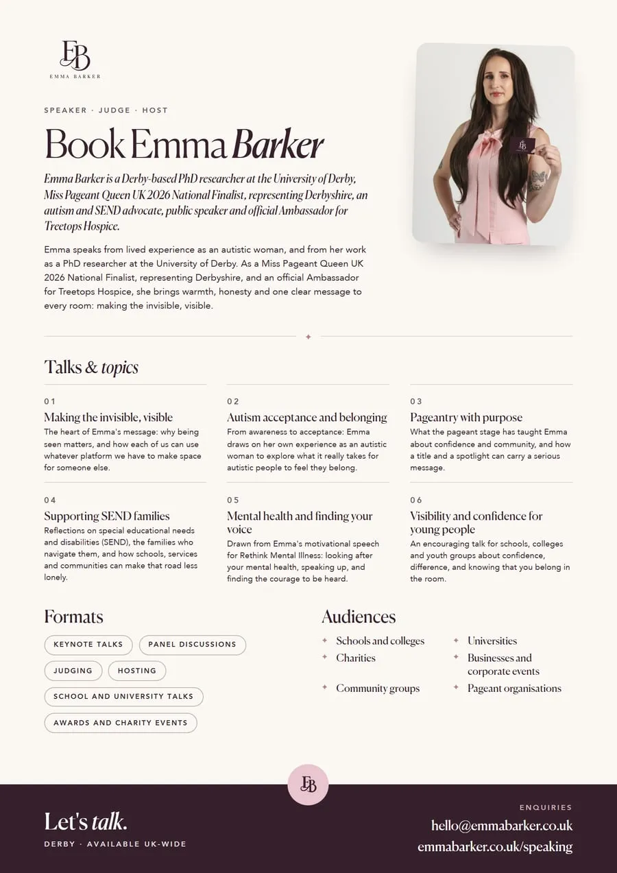 Speaker one-sheet (PDF) preview