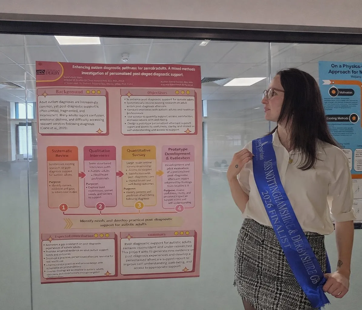 Emma beside her research poster